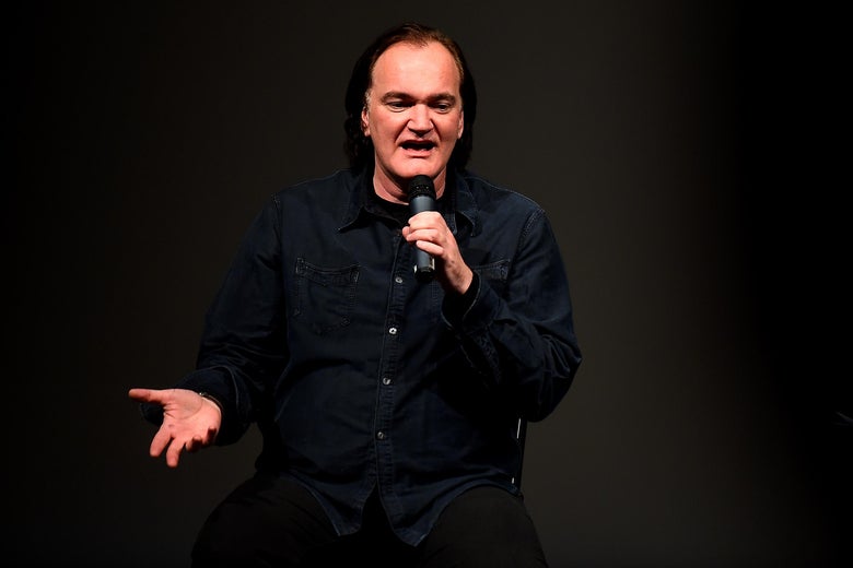 PARK CITY, UT - JANUARY 27: Director Quentin Tarantino speaks at the 'Reservoir Dogs' 25th Anniversary Screening during the 2017 Sundance Film Festival at Eccles Center Theatre on January 27, 2017 in Park City, Utah. (Photo by Nicholas Hunt/Getty Images for Sundance Film Festival)